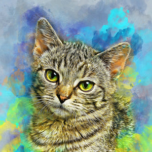 PAWSS - Watercolor pet portrait | cat art 