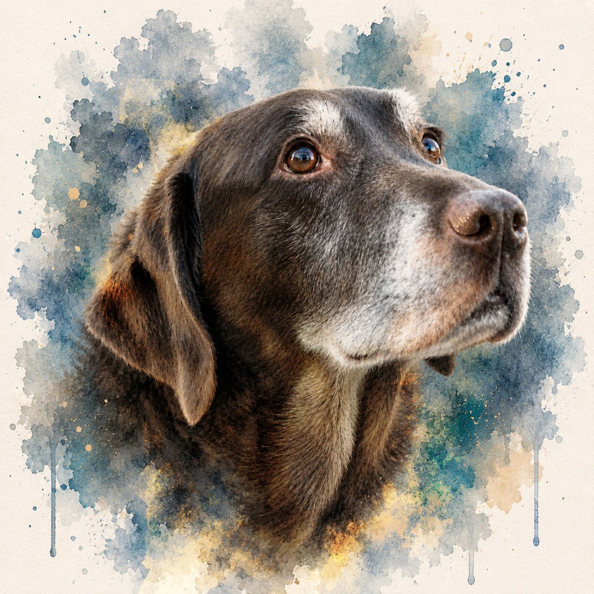 Watercolor Pet Portrait - Contemporary Neutral - PAWSS