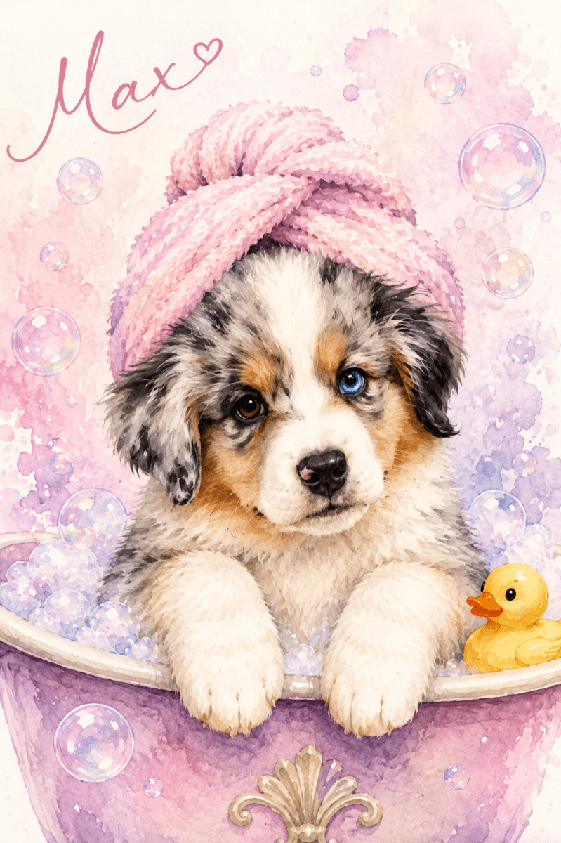 Bubble Time-Custom Pet Portrait Wall Art - PAWSS