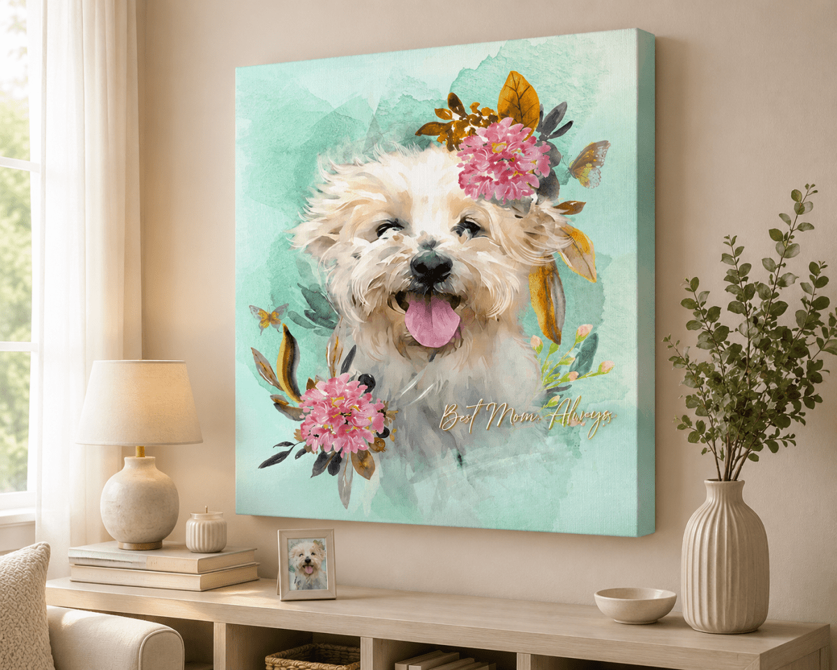Custom Portrait Wall Art - Flourish for Mom in Mother's Day 2026 - PAWSS