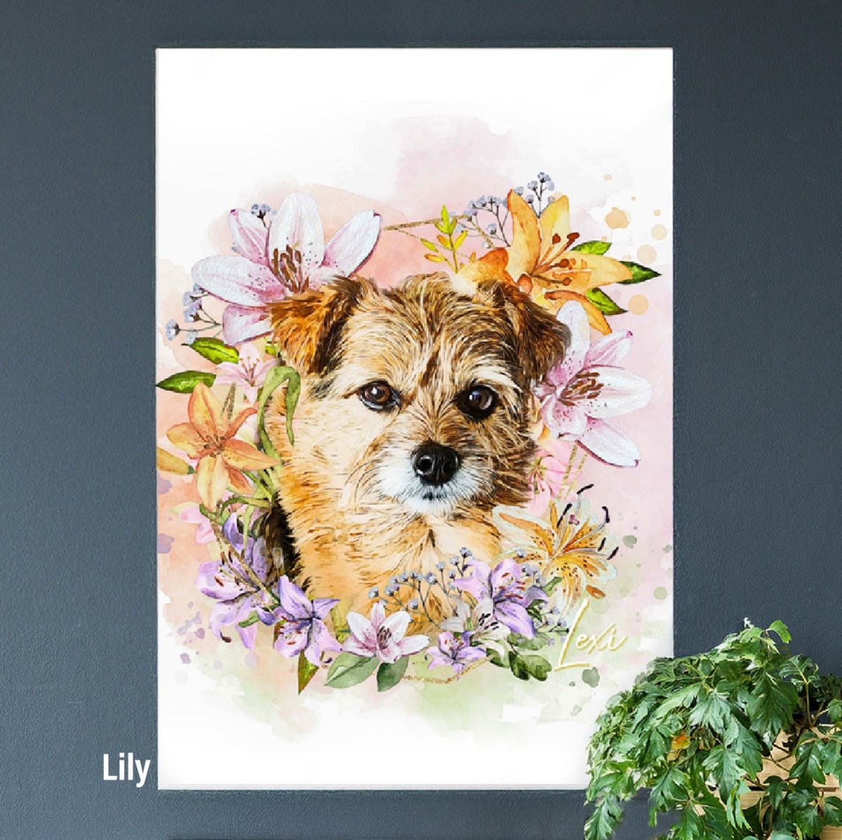 Pet Portrait Wall Art - In Full Bloom - PAWSS