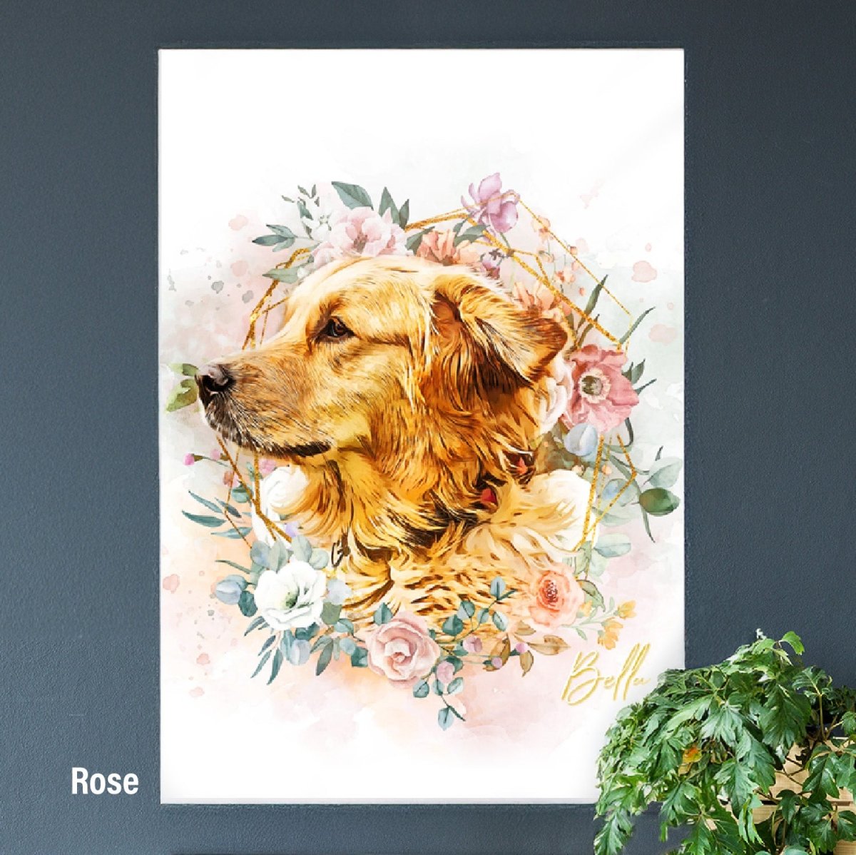 Pet Portrait Wall Art - In Full Bloom - PAWSS