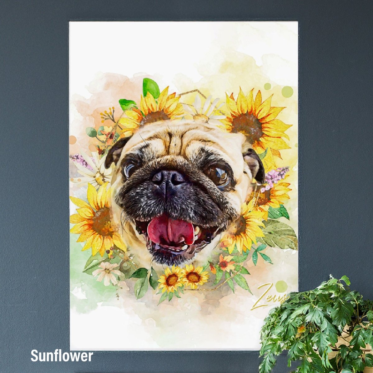 Pet Portrait Wall Art - In Full Bloom - PAWSS