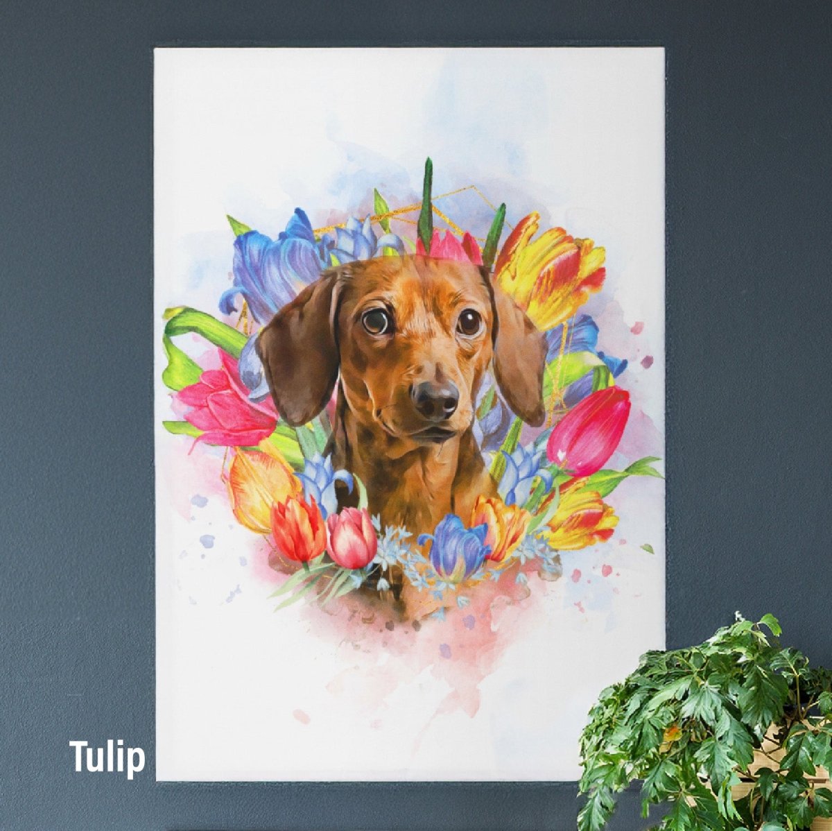 Pet Portrait Wall Art - In Full Bloom - PAWSS