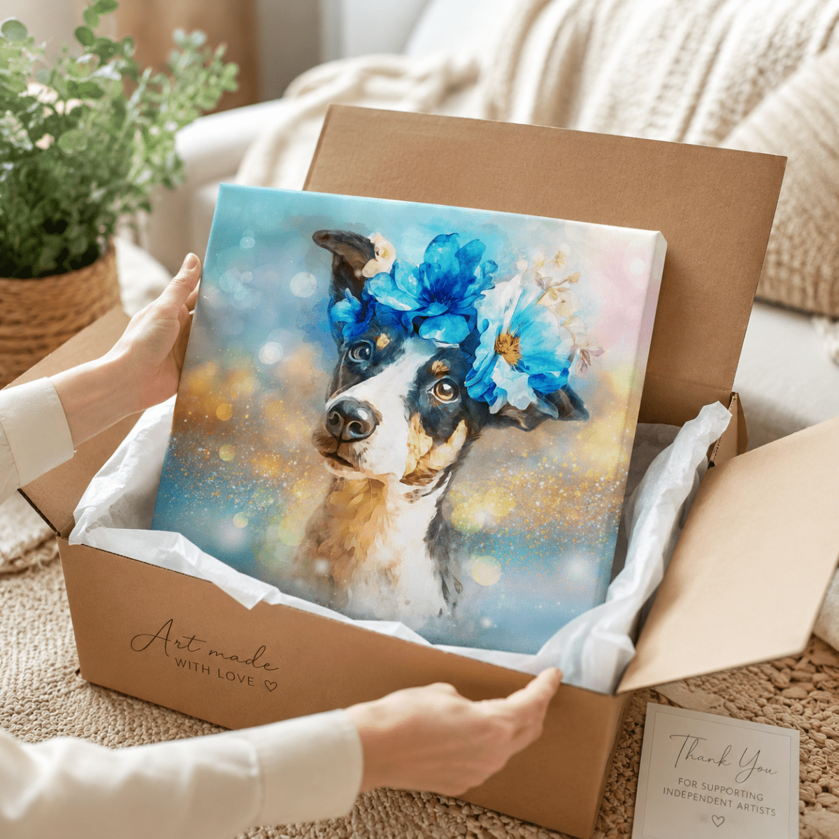 Pet Portrait Wall Art - The Floral - PAWSS