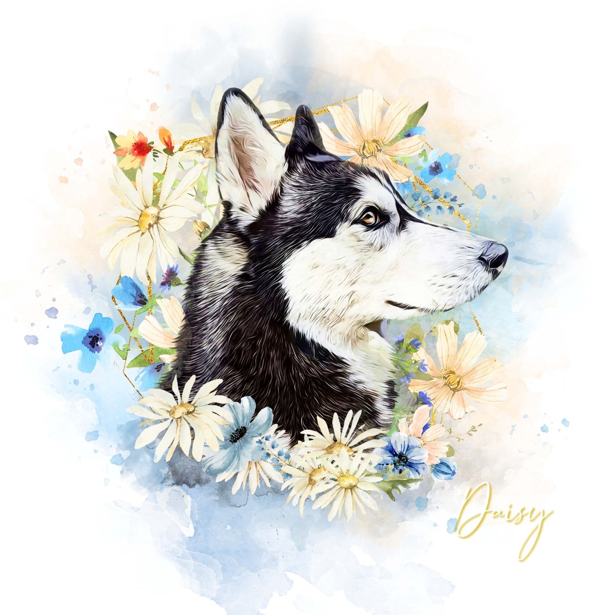 Pet Portrait Wall Art - In Full Bloom - PAWSS