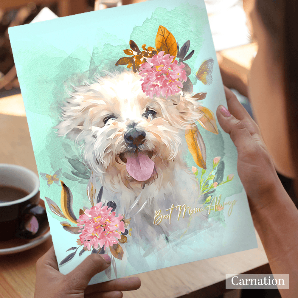 Custom Portrait Wall Art - Flourish for Mom in Mother's Day 2026 - PAWSS