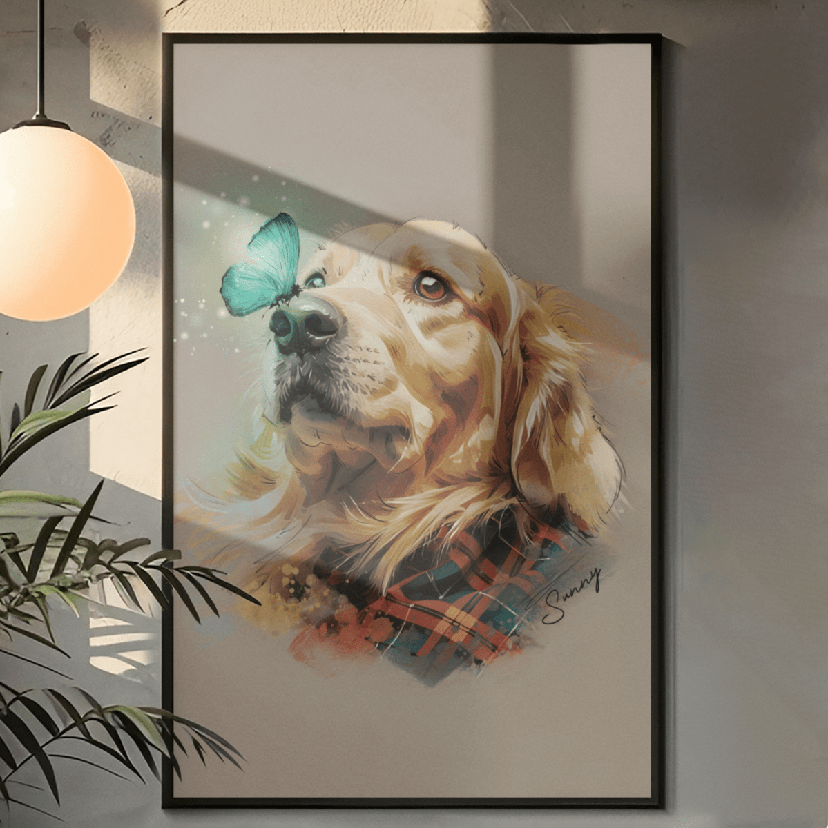 Custom Portrait Wall Art - "Miss You" - PAWSS