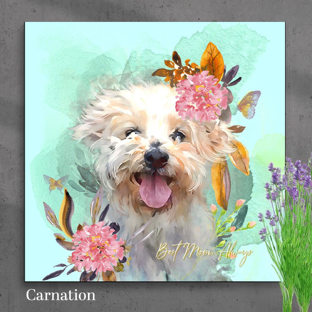 "Flourish for Mom" Watercolor Pet Canvas - PAWSS