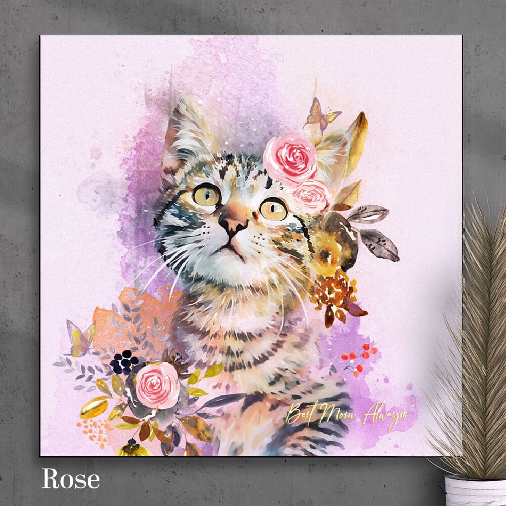 "Flourish for Mom" Watercolor Pet Canvas - PAWSS
