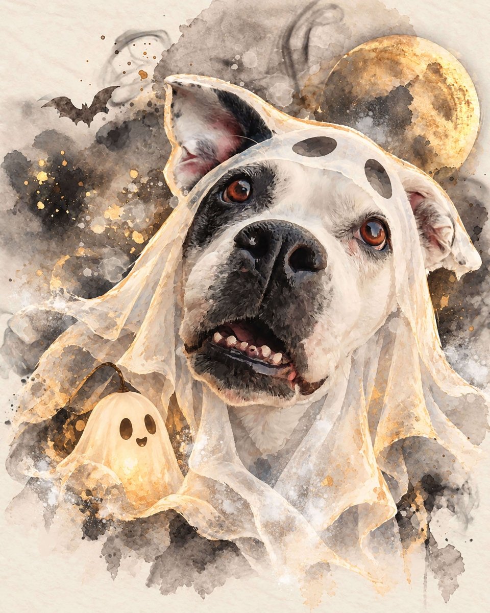 Watercolor Pet Portrait-Halloween Fashion - PAWSS
