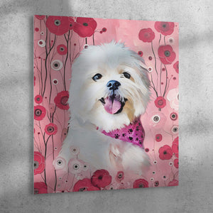 Oil Painting Floral Style Custom Pet Portrait