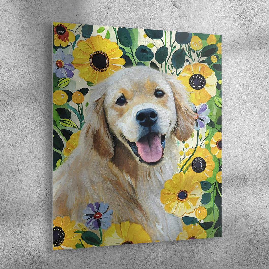 Oil Painting Floral Style Custom Pet Portrait