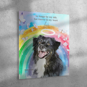Rainbow Bridge Watercolor Pet Portrait