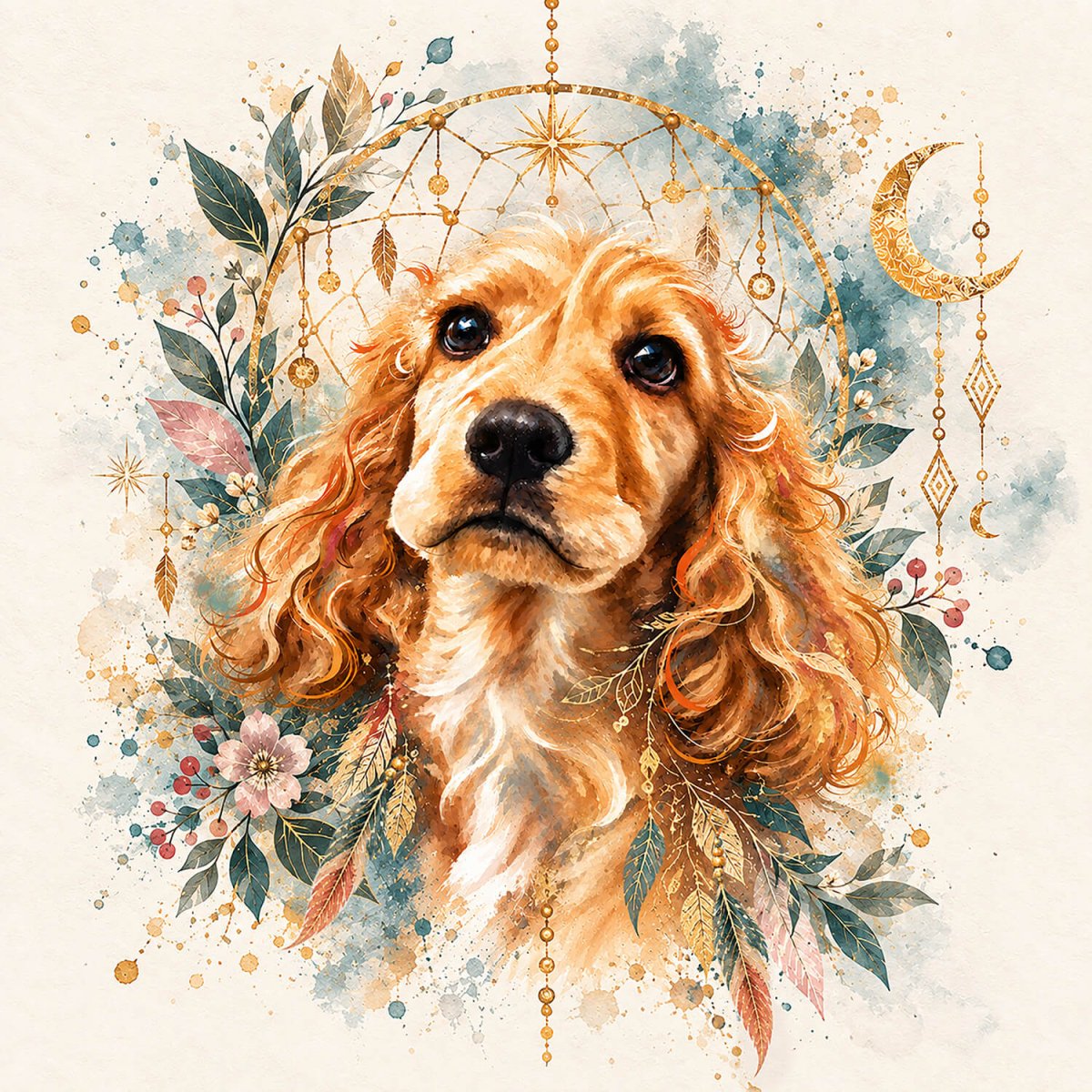 Watercolor Pet Portrait-The Dreamcatcher - PAWSS