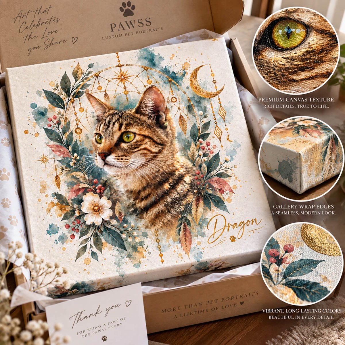 Watercolor Pet Portrait-The Dreamcatcher - PAWSS