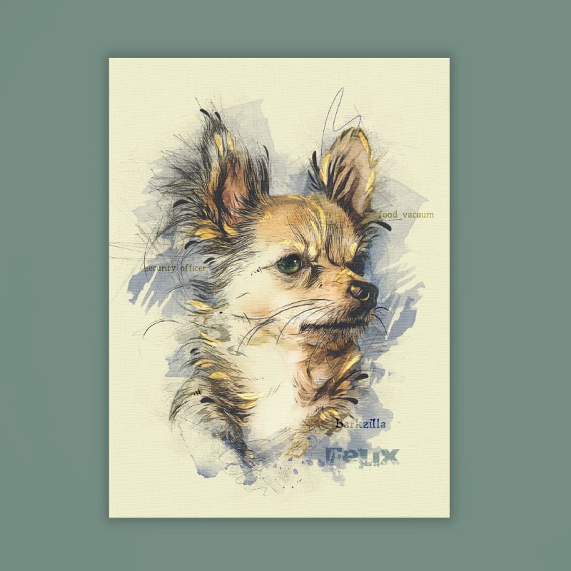 Watercolor Pet Portrait - The Minimalist Sketch - PAWSS