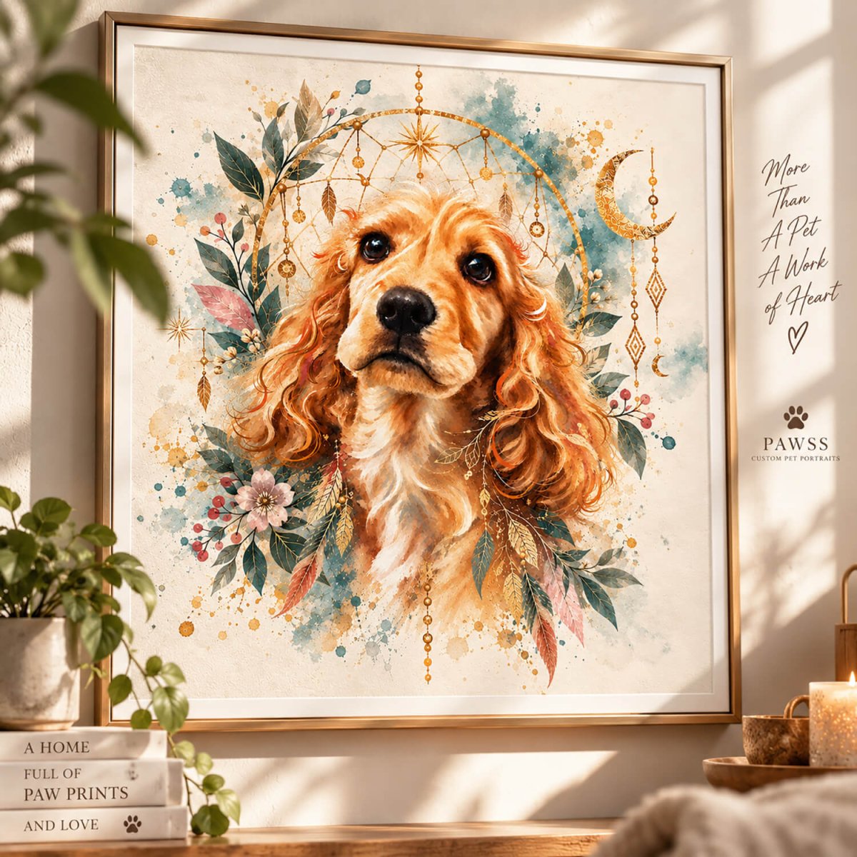 Watercolor Pet Portrait-The Dreamcatcher - PAWSS