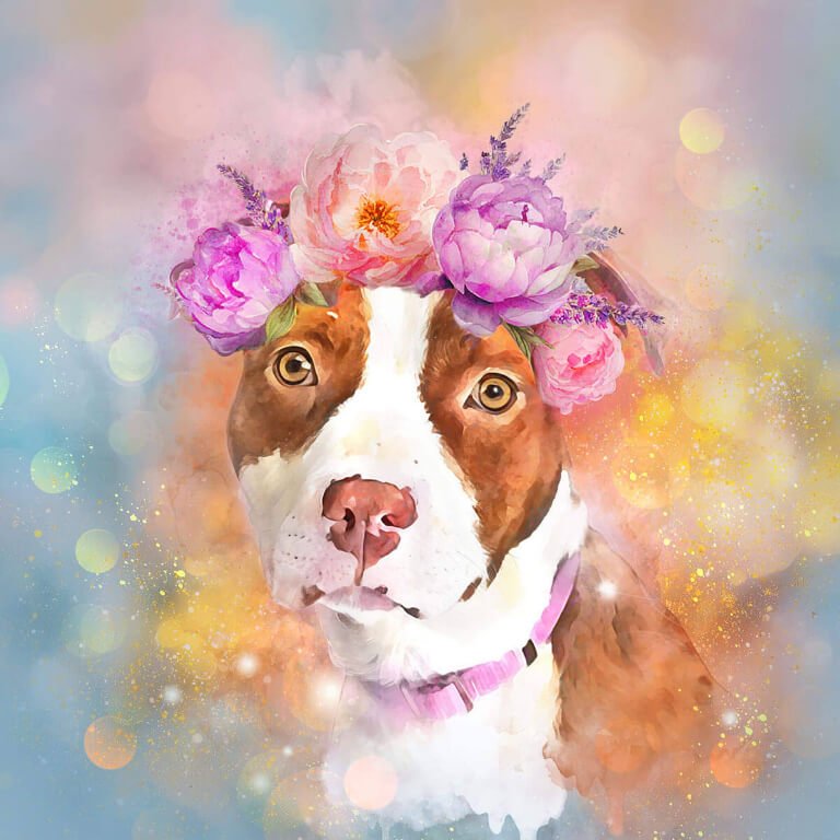 Custom Pet Portrait - The Floral