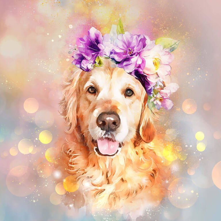 Custom Pet Portrait - The Floral
