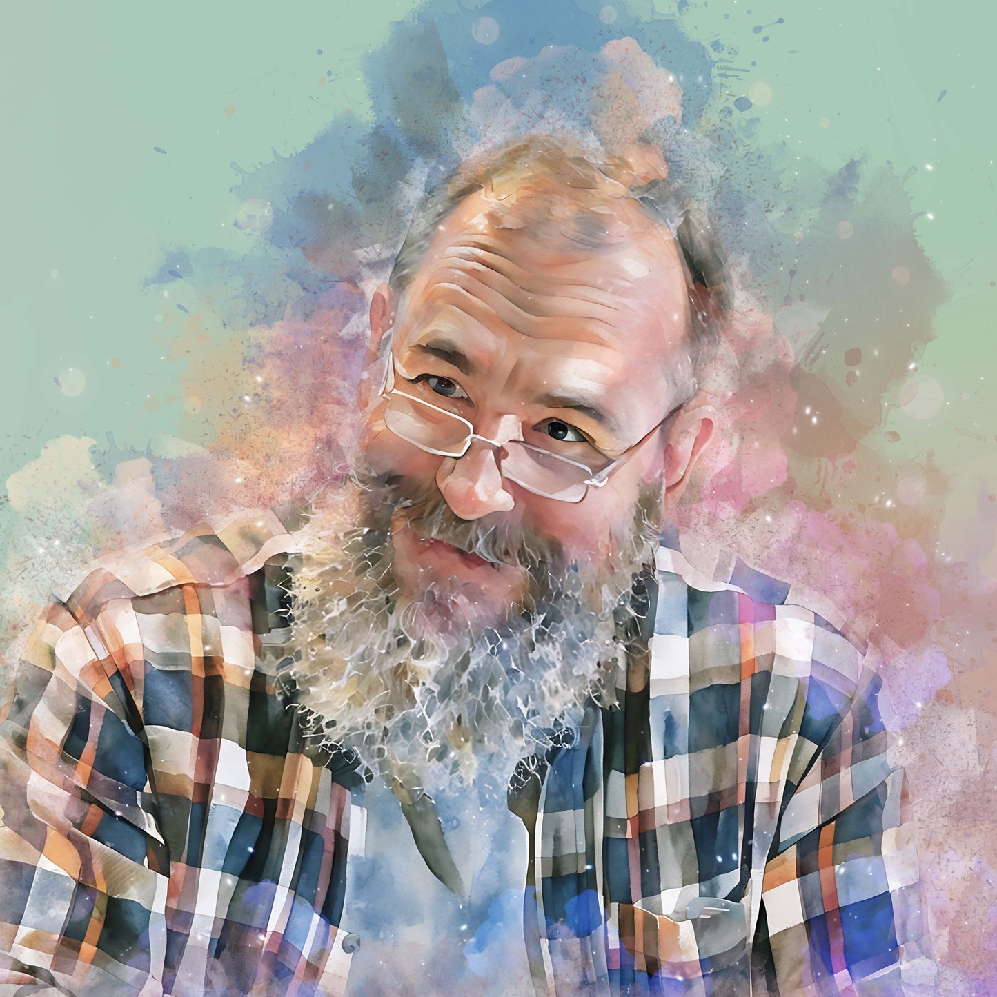 gentleman custom watercolor pet portrait of 