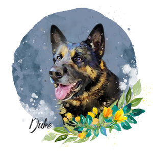 Watercolor Pet Art - The Bloom (BM)