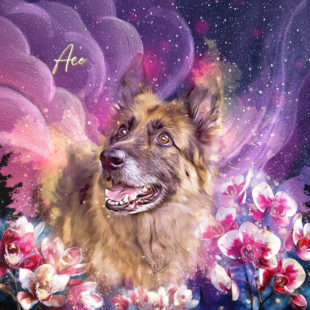 Custom Portrait Wall Art - Astral Garden - PAWSS