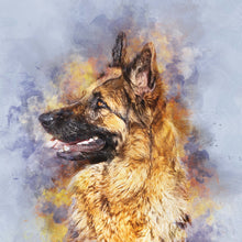 Load image into Gallery viewer, PAWSS - Watercolor pet portrait | German Shepherd dog art 