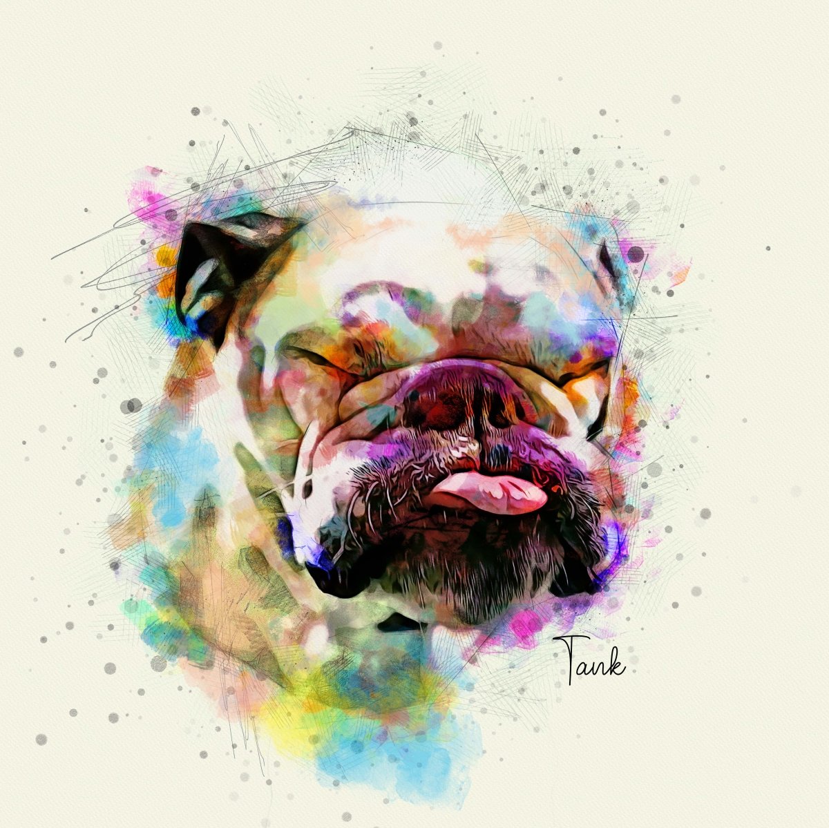Watercolor Pet Art - Wild Pastel