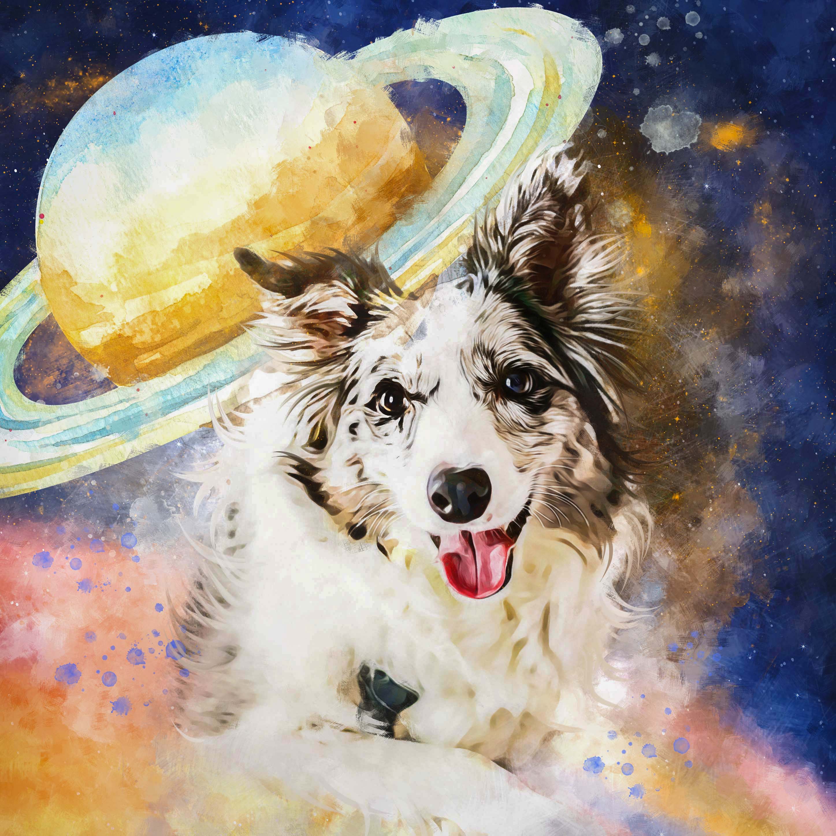 Watercolor Pet Art - Pet Galaxy (PG)