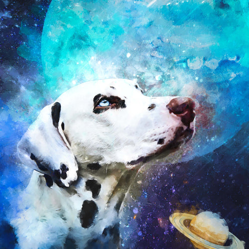 PAWSS - Watercolor pet portrait | Dalmatian dog art | Galaxy 