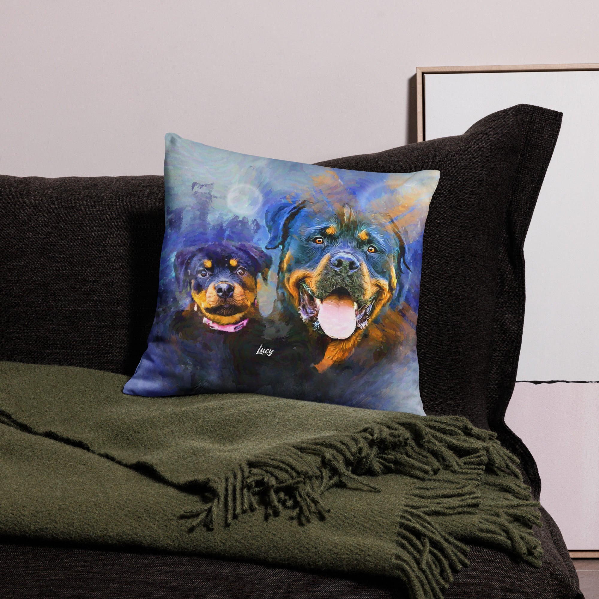 Watercolor Pet Art  Pillow Printing (PP)