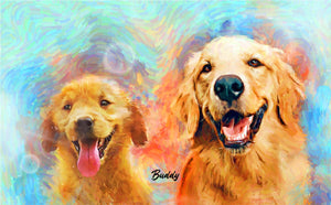 Watercolor Pet Art - Special Edition - Little Puppy To Big Buddy (SB)