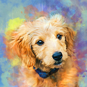 PAWSS - Watercolor pet portrait | Gloden retriever dog art 