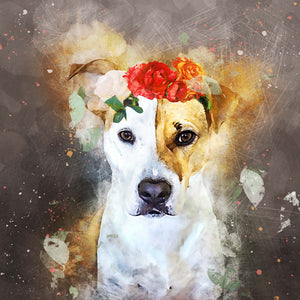 Watercolor Pet Art - The Floral (F)